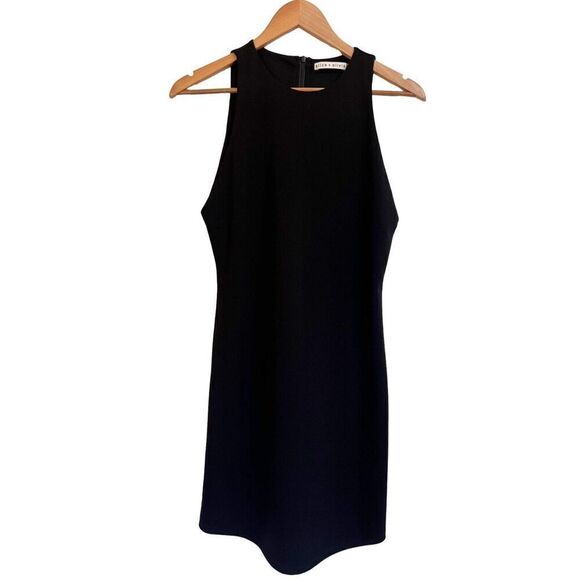 Alice + Olivia Tank Dress Women's Size 8 Black Polyester Sleeveless Round Neck - Picture 3 of 7